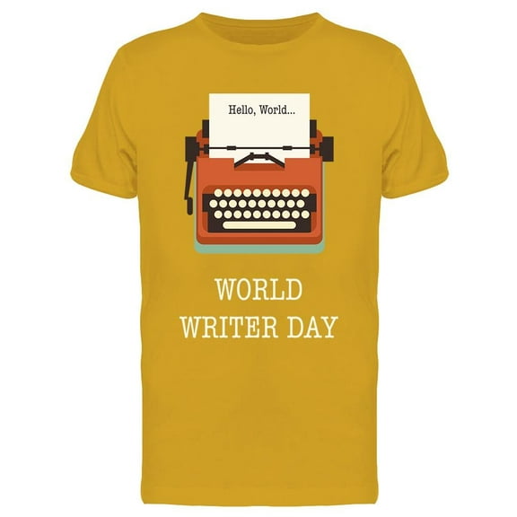Writer Day Vintage Typewriter  T-Shirt Men -Image by Shutterstock, Male x-Large