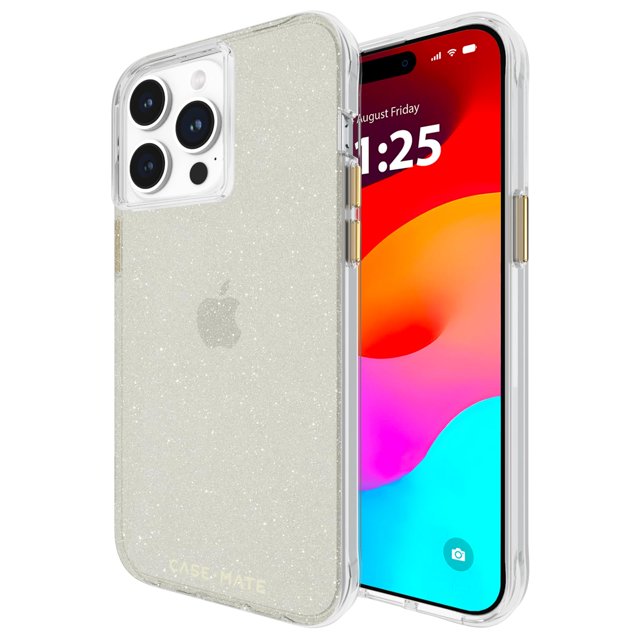 Funda de teléfono Case-Mate Sheer Crystal Champagne para iPhone 15 Pro Max