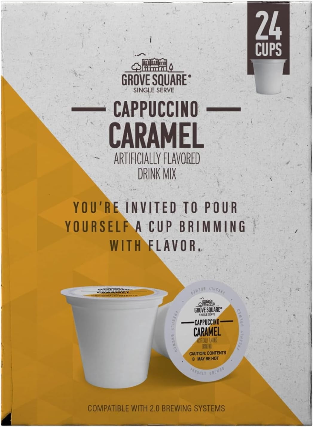 Grove Square Caramel Cappuccino Single-Serve Coffee Pods 48 count