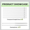 thumbnail image 5 of Straws for YETI, 6 pcs Reusable Tumbler Replacement for YETI Straw Lids, 9 inch Plastic Clear Drinking Straws Set with 2 Cleaning Brushes, 5 of 7