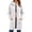 White, variant on Women's Full-Zip Hooded Mid-Long Fleece-Lined Outerwear Ghalytn Long Sleeve Casual Coat with Front Pockets