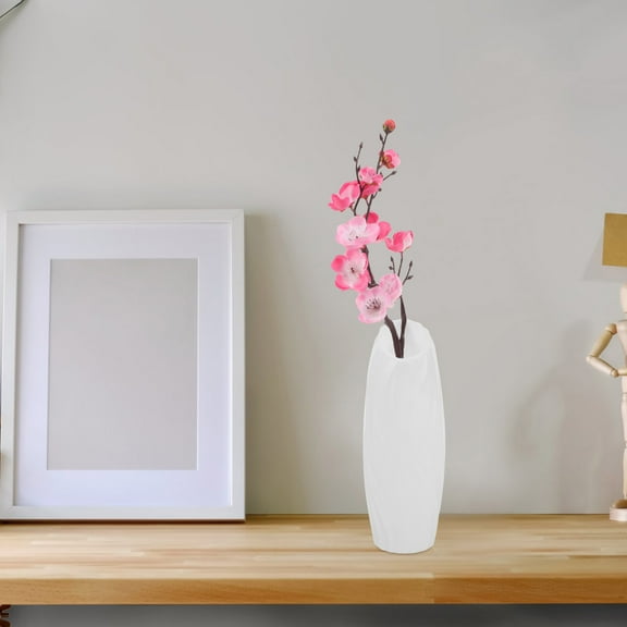 DEEPCRAFF 1Pack Flower Arrangement Holder Vase White Plastic 20.00X6.00X6.00CM for Home Decor