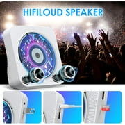 Qoosea CD Player with Speakers Bluetooth Desktop CD Players for Home Radio CD Player with Remote Control HiFi Speakers Dust Cover LED Screen Timer Supports AUX USB TF Card Playback