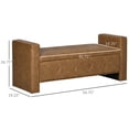 thumbnail image 3 of Homiyad Storage Ottoman Bench with Soft Closing Hinged Lid, Faux Leather Upholstered Bench with Button Tufted Design and Armrests for Living Room, Brown, 3 of 8