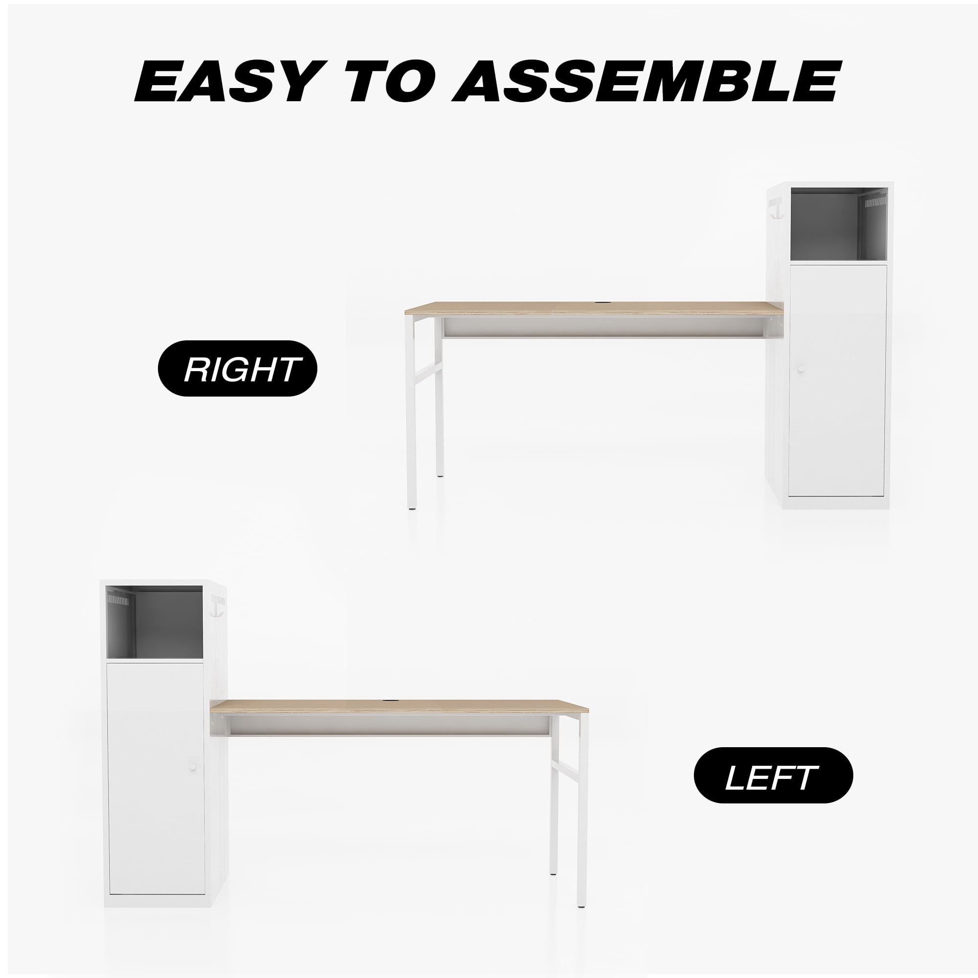 On Sale Home Office Desks with Storage Cabinet, Wood Computer Desk Table with Metal Locker for Bedroom/Living Room On Sale Home Office Desks with Storage Cabinet, Wood Computer Desk Table with Metal Locker for Bedroom/Living Room