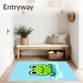 thumbnail image 3 of ODIKA 8'x10' Machine Washable Non-Slip Area Rug, Charming Lily Jumper Yarn DIY Stitch Embroidery Kit High Traffic Rug, Green, 727309, 3 of 7