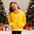 thumbnail image 2 of Zanarzt Baby Winter Coat Girls Polar Fleece Jacket Kids Full Zip Lightweight Fall Spring Coat Outerwear with Pockets Yellow,4-5 Years, 2 of 7