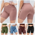 thumbnail image 2 of Pantalones cortos de yoga para mujer con bolsillos Pantalones cortos acanalados de cintura alta Push Abanopi Pantalones cortos de mujer, 2 of 7