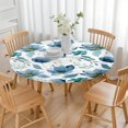 thumbnail image 3 of Pioneer Flower Floral Print Pattern Round Fitted Tablecloth with Elastic Edge,Dining Table Cover Waterproof,Outdoor Round Tablecloth for Camping,Dining,Indoor and Outdoor, 3 of 7