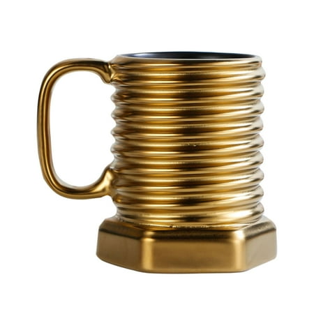 

301-400ml Coffee Mugs Screw-Shaped Juice for Young People Gold