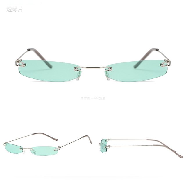 Small Square Sunglasses Street Ocean Piece Glasses Green