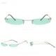 thumbnail image 2 of Mujer Hombre Vintage Transparente Pequeño Marco Gafas De Sol Retro Gafas Moda, 2 of 3