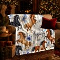 thumbnail image 3 of Artistic Galloping Horses Blue Flowers Equestrian Autumn, Rustic Farmhouse Horse Scene, Warm Flannel Blanket for Ranch House and Living Room, Horse Lovers Thanksgiving Gift, Rustic Home Decor, 3 of 9