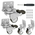 thumbnail image 1 of 4Pcs 1/2inch Furniture Casters 360° Rotational L-Shaped Soft Rubber Caster Wheels With Brake Silent Roller DIY Home Accessory ,Reliable, 1 of 7