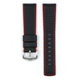 thumbnail image 4 of Hirsch Robby Leather & Rubber Watch Strap - Black & Red - L - 20mm - Silver Buckle, 4 of 10