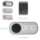 thumbnail image 2 of Reloj despertador digital Botón de superficie de espejo Operación Bluetooth compatible 5.0 Altavoz Reproductor de MP3 inalámbrico Suministros para el hogar Blanco Inevent HA011281-02B, 2 of 7