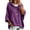 Purple, variant on Summer Sweaters for Women lightweight Waffle Knit Hooded Sweater Oversized Batwing 3/4 Sleeve Drawstring Loose Casual Pullover Tops