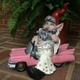 thumbnail image 4 of Nowaday Gnomes - "Vegas" the Look-a-Like Elvis Gnome In His Pink Cadillac Car Garden Gnome Statue 14"H, 4 of 5