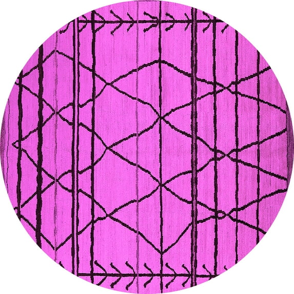Ahgly Company Indoor Round Solid Pink Modern Area Rugs, 5' Round