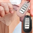 thumbnail image 7 of Key Fob Cover Compatible with Infiniti Q50 Q60 QX50 QX55 QX60 5 Button Keychain Case Holder Protector,Leather keychain-Pink, 7 of 7