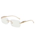 thumbnail image 1 of Gafas De Sol Rectangulares Sin Montura Retro Guepardo Decoración Transparente Océano Lente Para Hombres UV400, 1 of 4