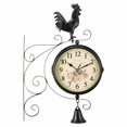 thumbnail image 2 of Reloj De Jardín Retro, Reloj De Pared De Doble Cara, Reloj Silencioso De Hierro Forjado Para Sala De Estar, Dormitorio, Jardín Vogacara HA023143-00, 2 of 5