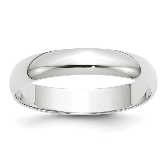 Diamond2Deal 14k White Gold 4mm Lightweight Half Round Women's Wedding Band Size- 4