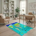 thumbnail image 2 of ODIKA 4'x6' Washable Area Rug Large Ocean Playroom Map Educational Interlocking Polygon Motif for Dorm Room, Small Living Stain Resistant Low Profile, Easy Care, 2 of 7