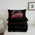 thumbnail image 5 of Erosebridal Sports Car Comforter Set King Size,Racing Car Bedding Set Teen Children Car Racing Gifts,Race Cars Quilt Bed Set with 1 Comforter 2 Pillowcases,Red Black White, 5 of 7