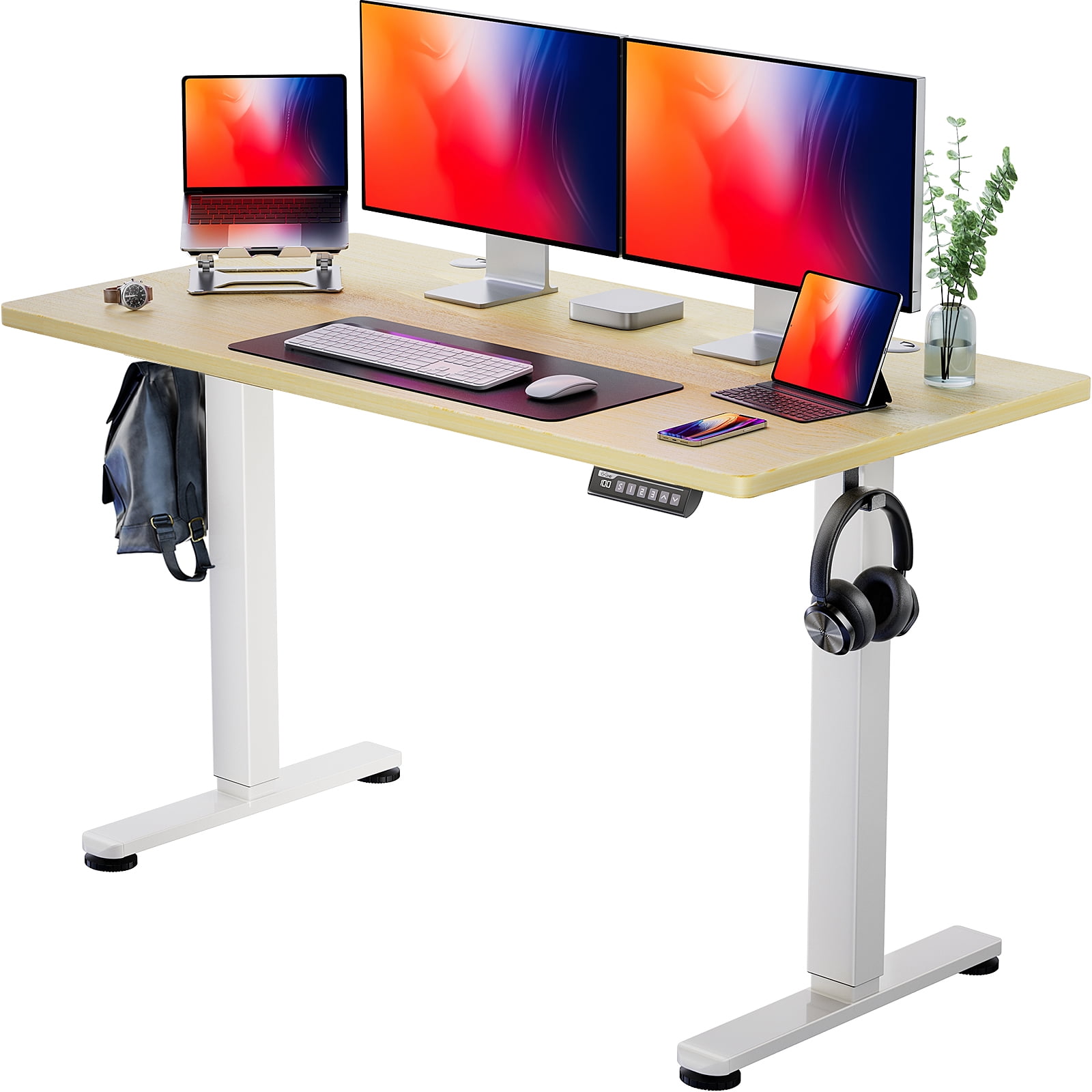 63x28 Inches Adjustable Height Electric Standing Desk Sit Stand Up Desk