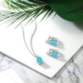 thumbnail image 4 of Gem Stone King 4.65 Ct Green Turquoise White Created Sapphire 925 Sterling Silver Pendant and Earrings Jewelry Set, 4 of 4