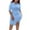 Sky Blue women dress, variant on Tuphregyow Women's Solid Split Dress - Short Sleeves, Versatile Fashion with Waist Retraction, Suit Collar, Wrapped Hip, and Split Belt for a Stylish Look Sky Blue XXXL