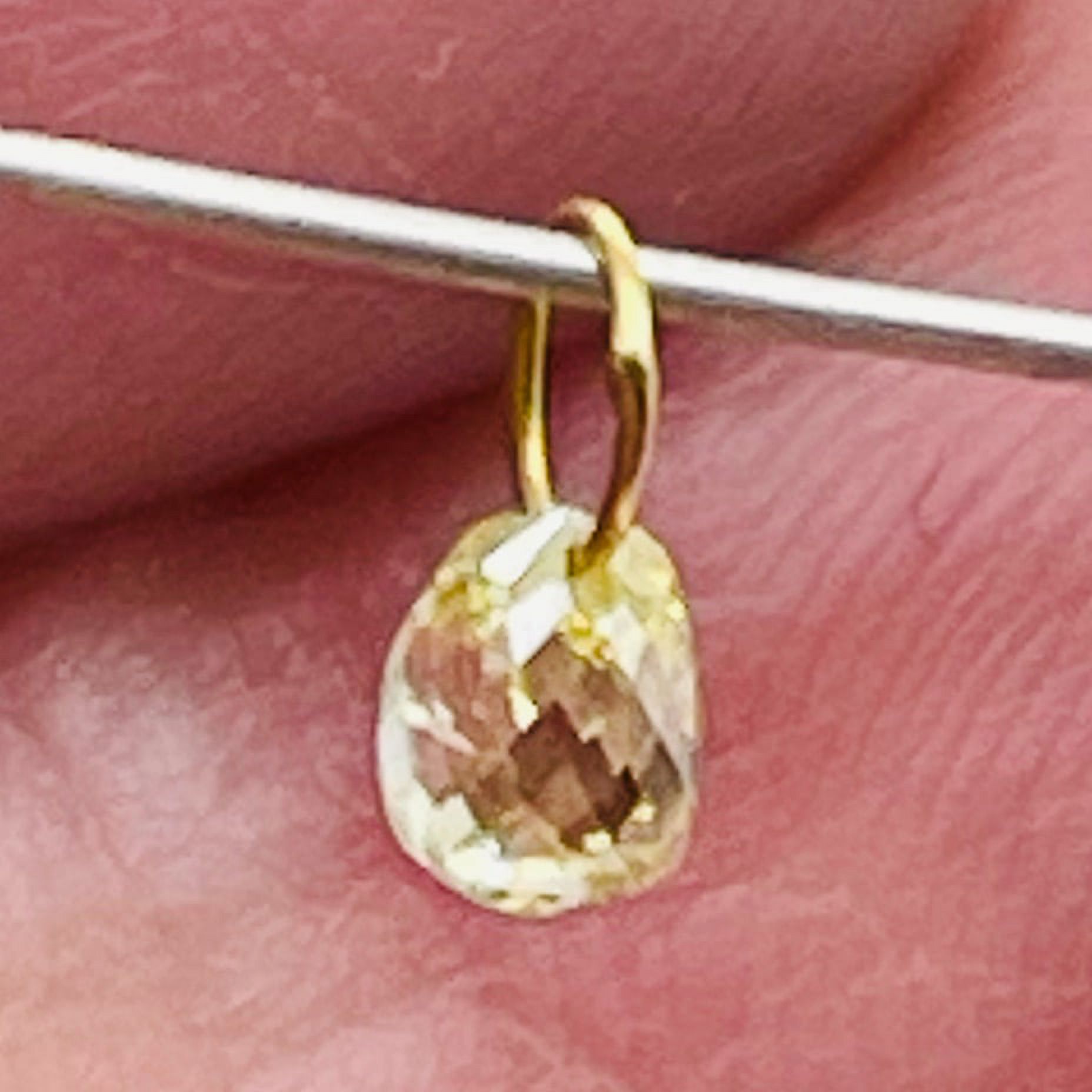 0.39cts Natural Canary Diamond 18K Gold Pendant | 4x3.25x2.75mm | - image 2 of 12