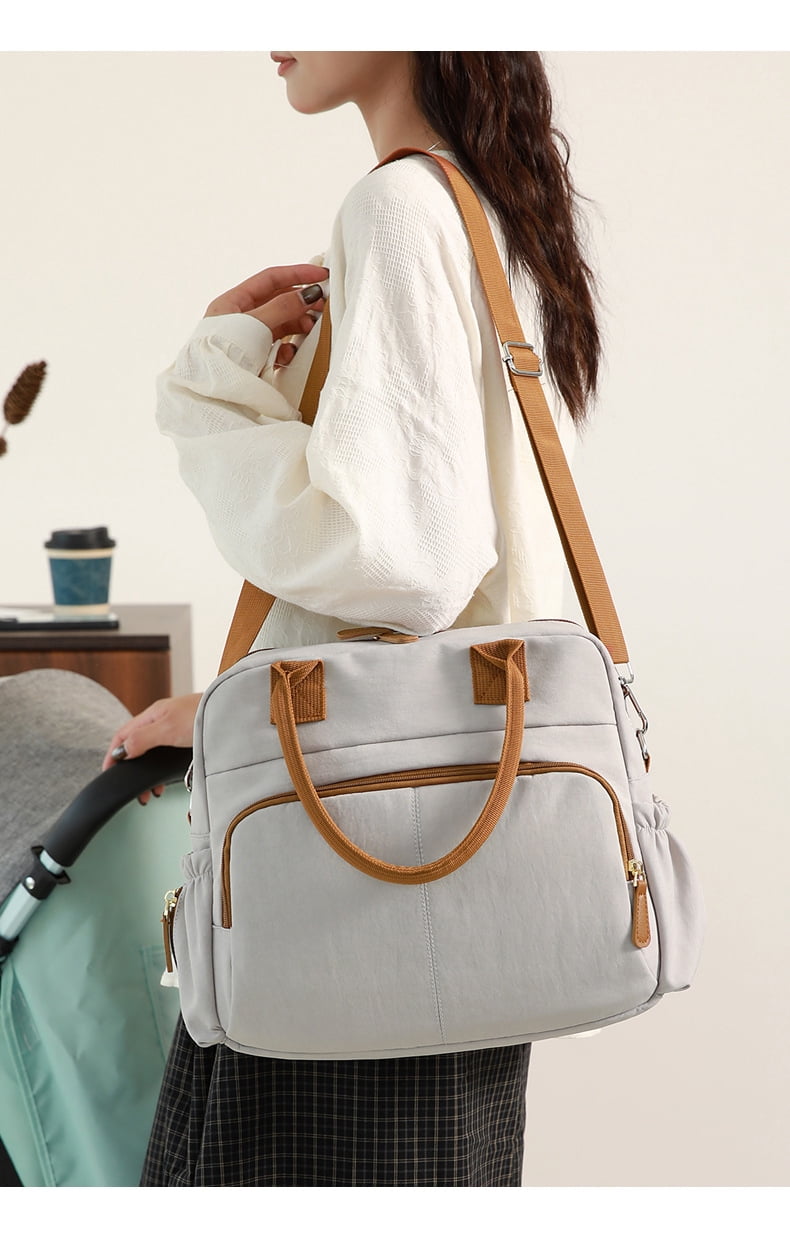 Sunyuer Diaper Bag Tote, Travel Stylish Mommy Bag with Stroller Clips, Large Capacity Hospital Bag for Labor and Delivery