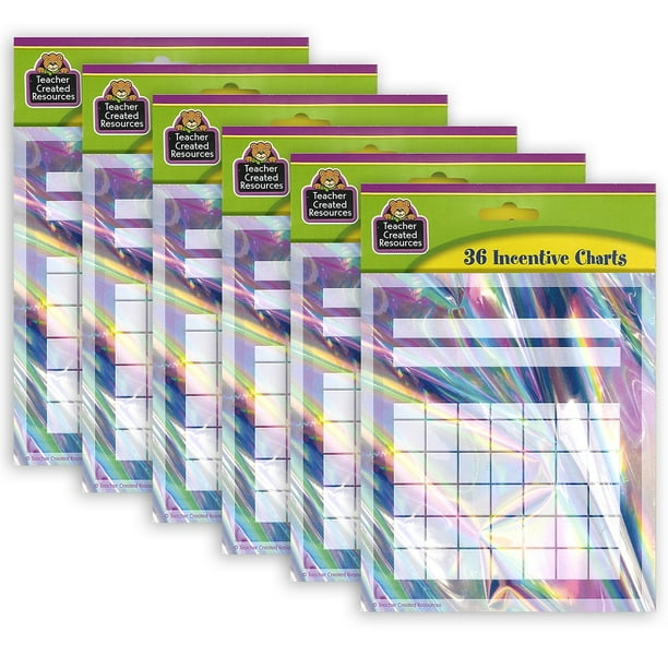 Teacher Created Resources Iridescent Incentive Charts 36/Pack 6 Packs