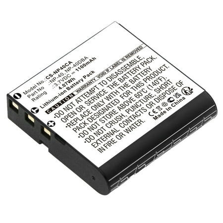 Replacement Battery for Casio Exilim EX-FC100 Exilim EX-FC100BK Exilim EX-FC100WE Exilim EX-FC150 Exilim EX-FC150BK Exilim EX-FC150RD Exilim EX-FC160S Exilim EX-Z1050 NP-40 NP-40DBA NP-40DCA
