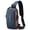 NavyBrown, variant on PU Leather Crossbody Bag for Men Waterproof Password Lock Sling Bag Color Blocking Chest Bag for Sports Running Travel