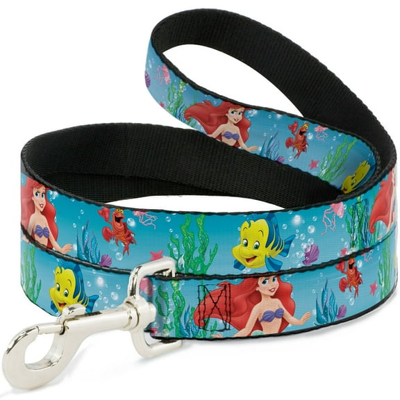 Disney Pet Leash, Dog Leash, Ariel Sebastian Flounder Scene2, 6 Feet Long 1.5 Inch Wide