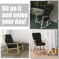 thumbnail image 4 of 2 Set High Back Rocking Chair Cushions Large Anti Slip Chair Pads 43"x19"x3" Indoor Outdoor with Ties Waterproof Fade Resistant Lounger Chair Cushions for Rocker(Black), 4 of 7