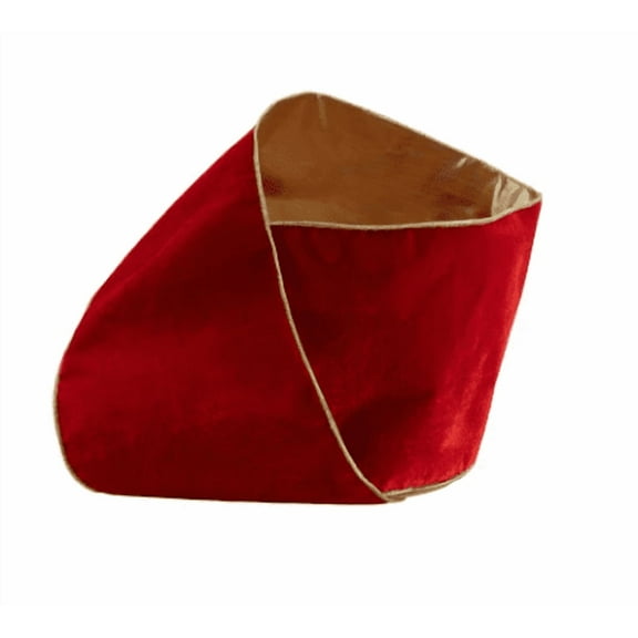 6" x 10 yards red velvet with gold backing ribbon