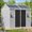 Grey-Openable Window, variant on JULY'S SONG 8x4 FT Resin Lean to Shed, Outdoor Plastic Storage Shed with Floor & 2 Windows, Vent, Waterproof Tool Shed for Outside, Grey