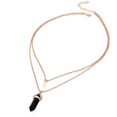 thumbnail image 5 of Creative Double Layer Necklace Fashion Hexagonal Column Moon Pendant Clavicle Chain Great Gift ForPurple, 5 of 5