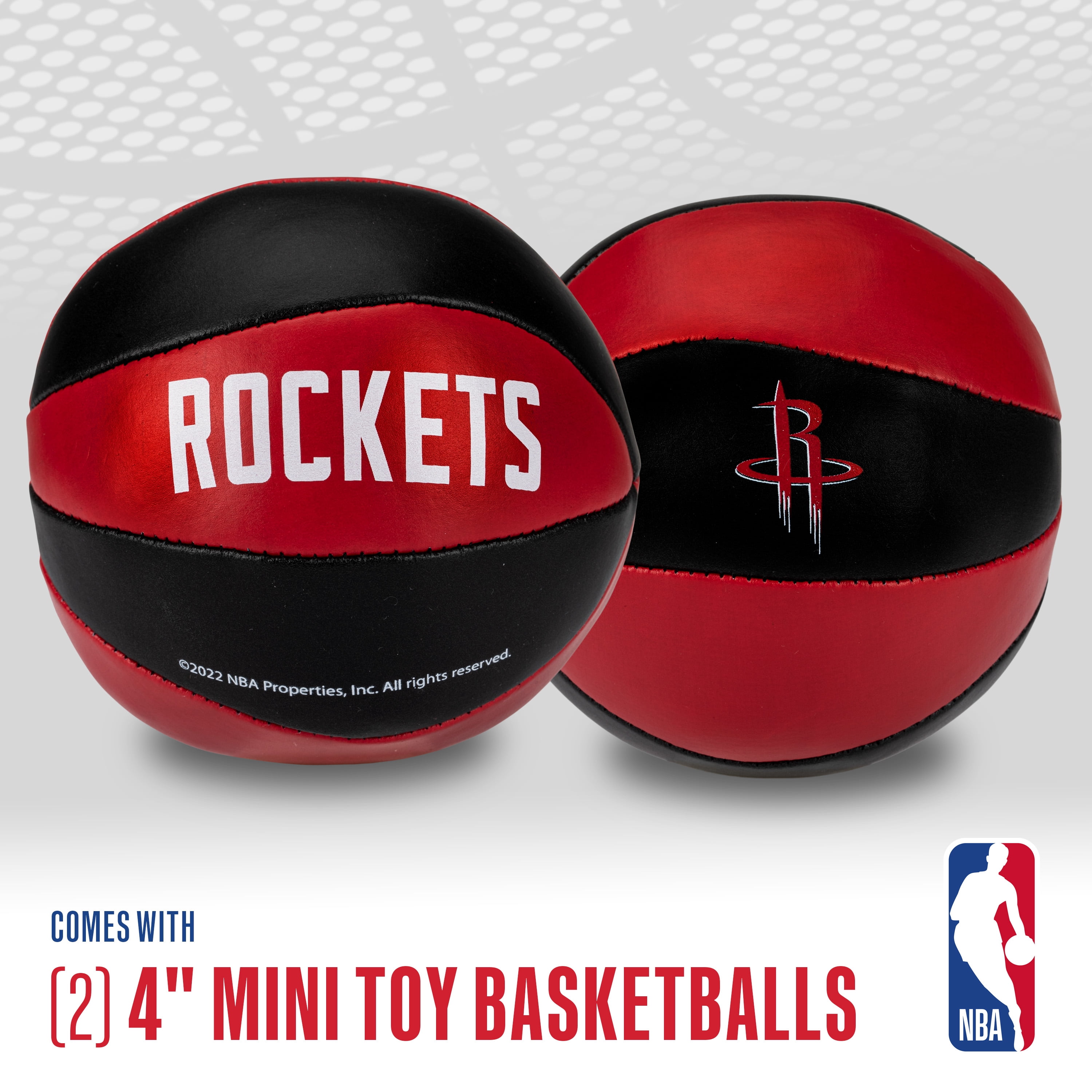 Franklin Sports NBA Houston Rockets Toy Basketballs - 2 Pack of Kids Soft Mini Basketballs for Over the Door + Indoor Hoops - NBA Fan Shop Kids Soft Toy Basketballs - (2) Mini Balls Included
