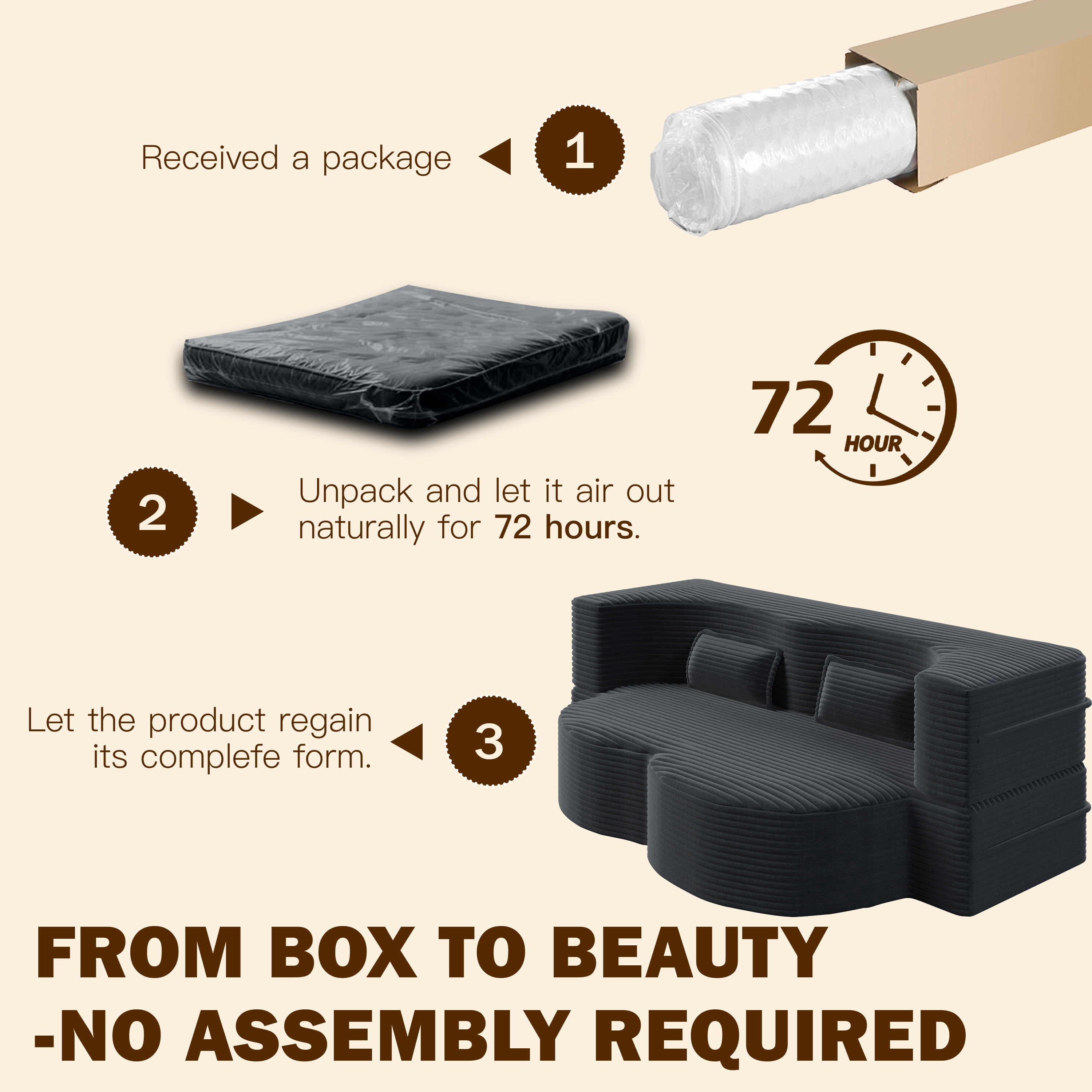 LLappuil Full Size Futon Convertible Sleeper Sofa Bed, 78" Corduroy Loveseat Floor Sofa Couch for Living Room