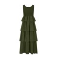 thumbnail image 4 of Ovzne Robes pour Femmes Robe de Plage Robe d'Été Sans Manches Robe Midi Col Rond Débardeur Smockée Ligne A Superposée Robe Longue Fluide de Plage Grande Taille en Solde, 4 of 6