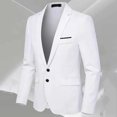 thumbnail image 4 of WIZUTIZ Men's Solid Color Two Button Suit Jacket Single Breasted Dress Blazer with Pocket for Party Ceremony Show, 4 of 7