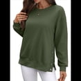 thumbnail image 3 of Sudaderas de Gran Tamaño para Mujer, Sudaderas de Larga, Camisetas con Abertura Lateral, Tops, Conjuntos para Adolescentes. Verde XL, 3 of 10