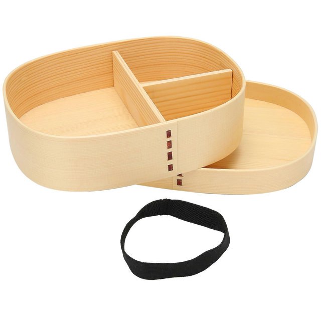 Fiambrera portátil de madera, caja bento de una sola capa, contenedor de alimentos, lonchera ideal a prueba de fugas, contenedores de alimentos, vajilla para adultos y niños