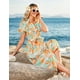thumbnail image 4 of Vestido GRACE KARIN para mujer, maxi en forma de A, floral y fluido, para mujer, 4 of 7