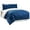 Navy Blue, variant on KriKac 3pc Down Alternative, Reversible Comforter Set Navy Blue and White, King Size
